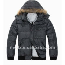 Real fur with detachable hood padding jacket for father